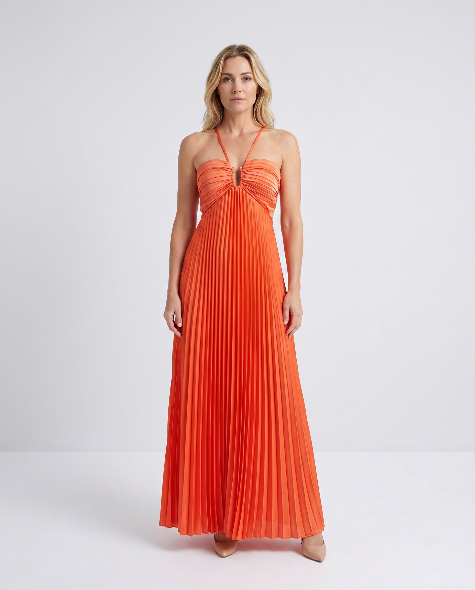 Estella | Pleated Strapless Maxi Dress