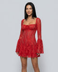 Célina | Lace-Trim Mini Dress
