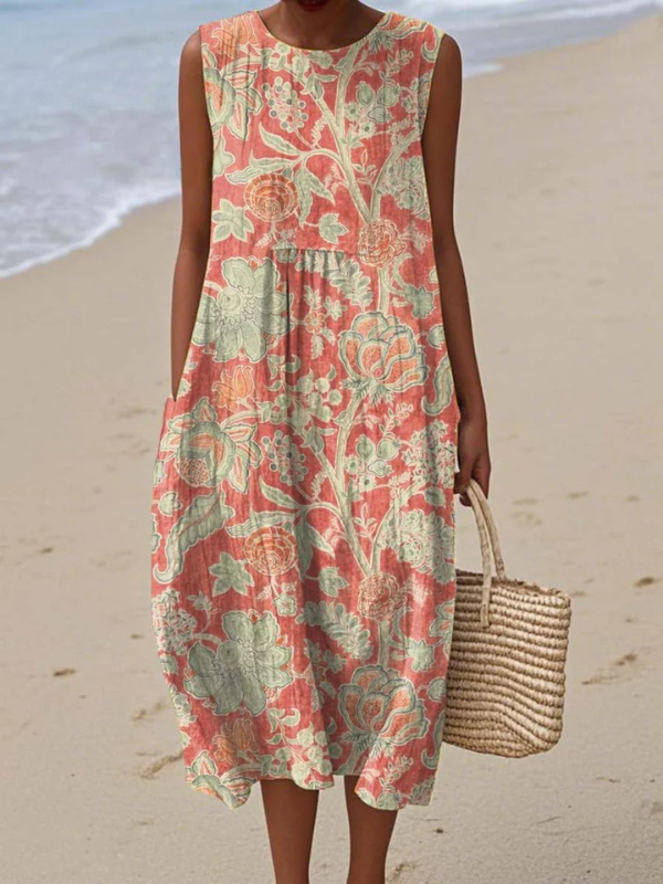 Anovia | Sleeveless Floral Midi Dress