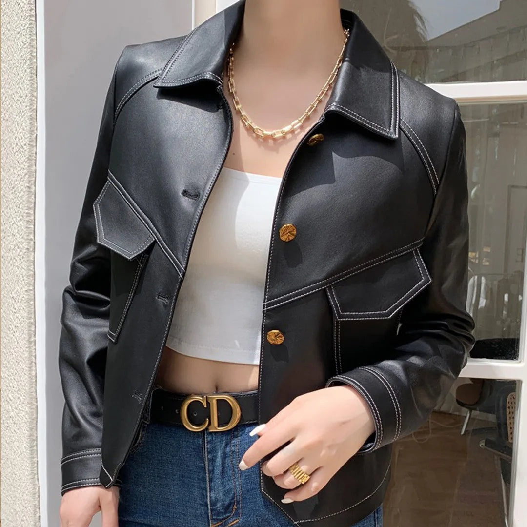 Lenara | Structured Vegan Leather Blazer