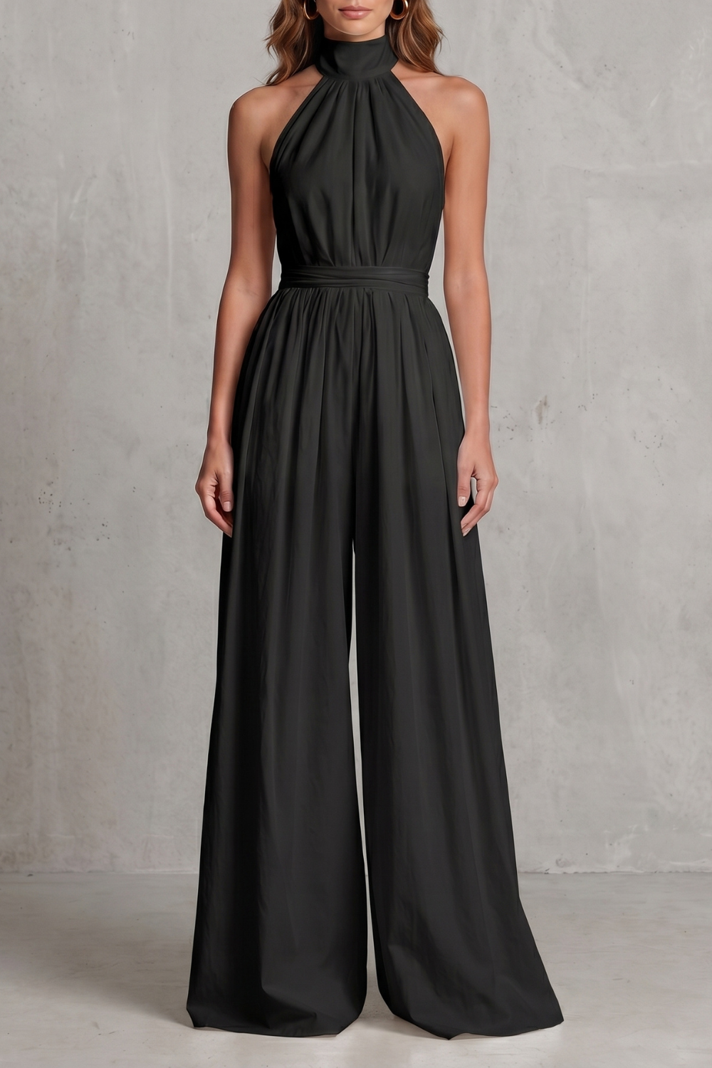 Veloria | Halter-Neck Wide-Leg Jumpsuit