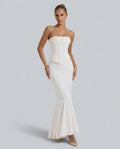 Josephine | Strapless Embroidered Wedding Guest Maxi Dress