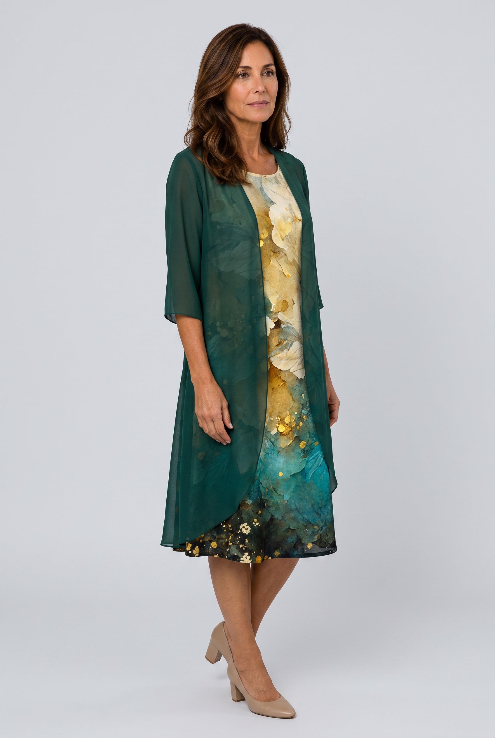 Orla | Layered Open Front Midi Dress