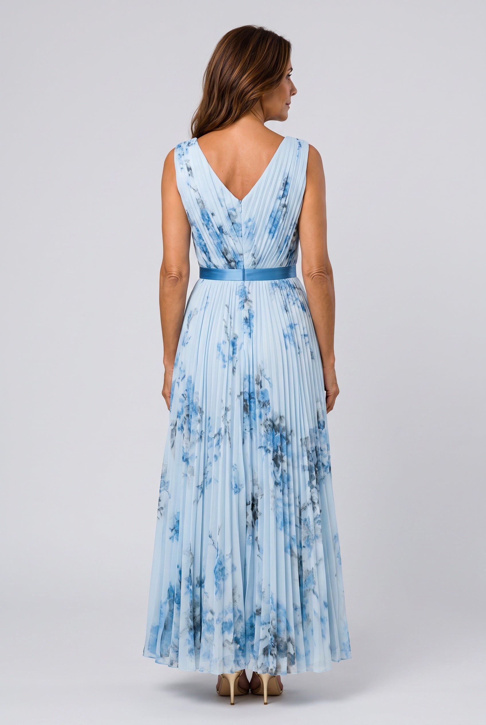 Ottilie | Pleated Sleeveless Maxi Dress