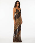 Opal | Leopard Lace Splice Sleeveless Maxi Dress