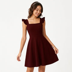 Isolde | Ruffle Strap Fit & Flare Mini Dress