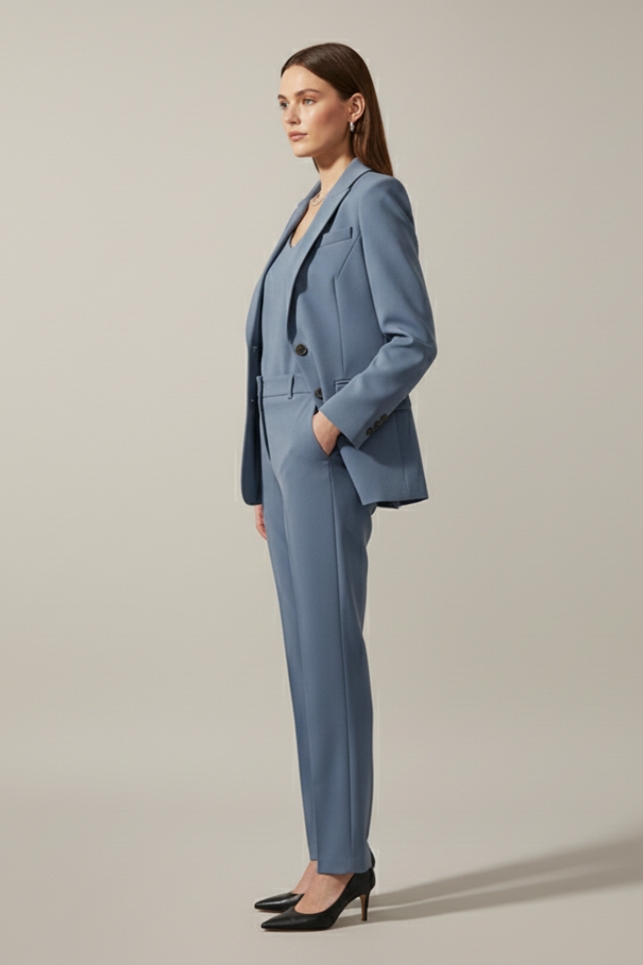 Isolde | Notched Lapel Blazer & Straight-Leg Trousers Set