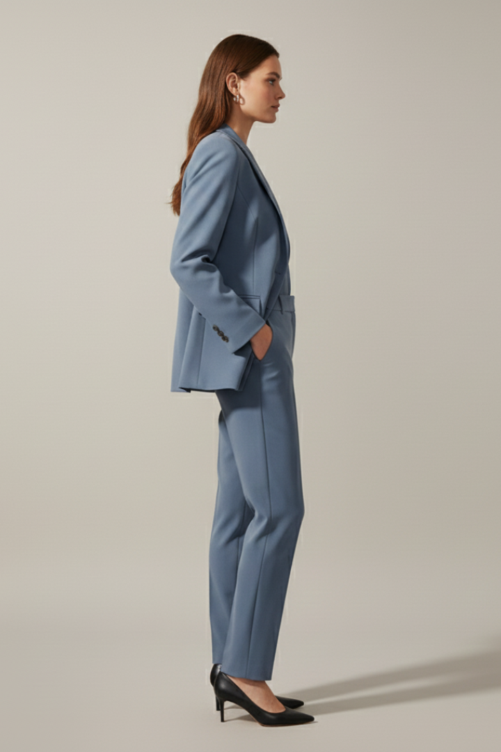 Isolde | Notched Lapel Blazer & Straight-Leg Trousers Set