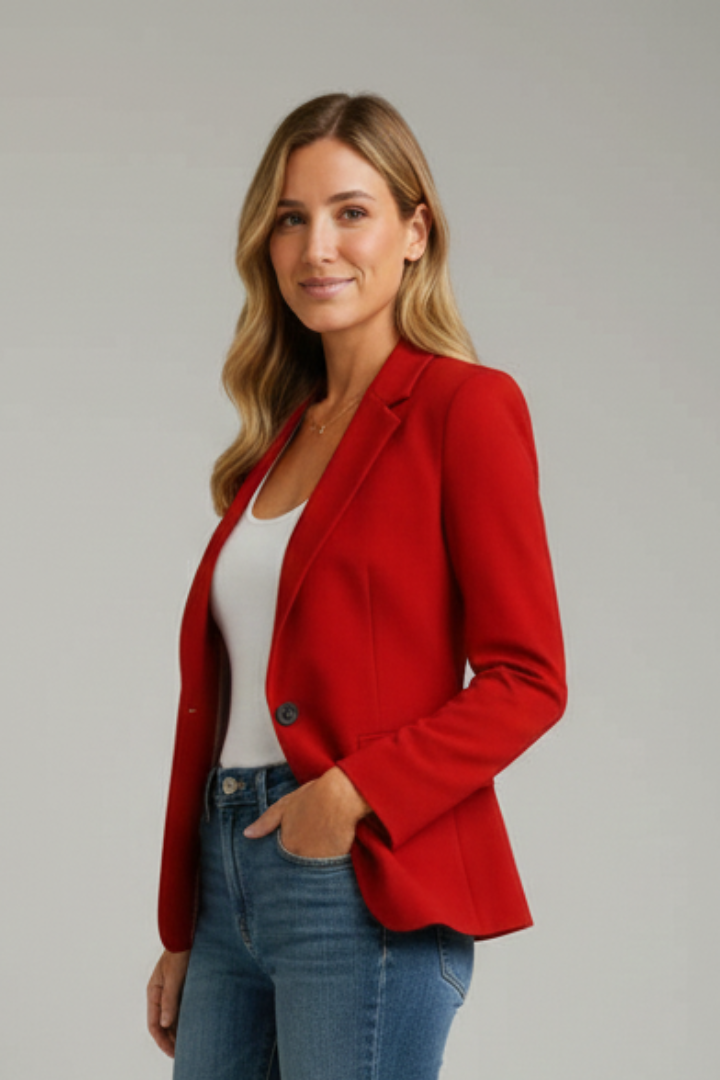 Talia | Notched Lapel Single Button Blazer