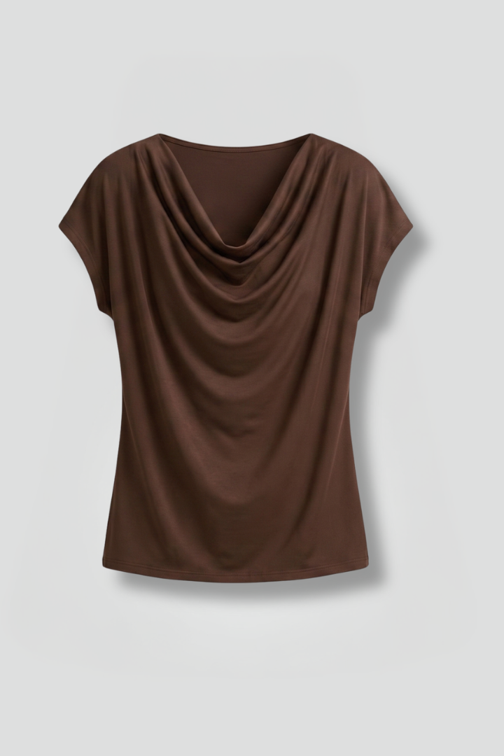 Fleur | Cowl Neck Draped Front Blouse