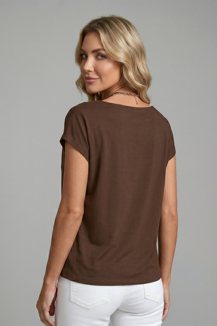 Fleur | Cowl Neck Draped Front Blouse