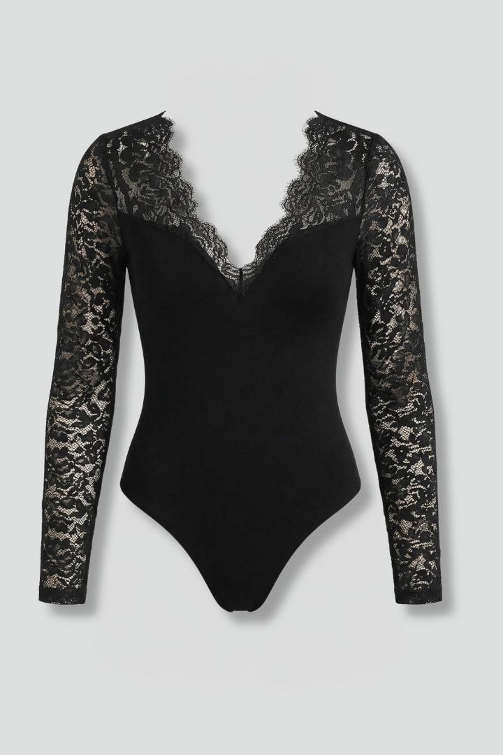 Mabel | V-Neck Lace Sleeve Blouse