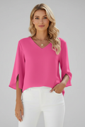 Opal | V-Neck Short Sleeve Blouse