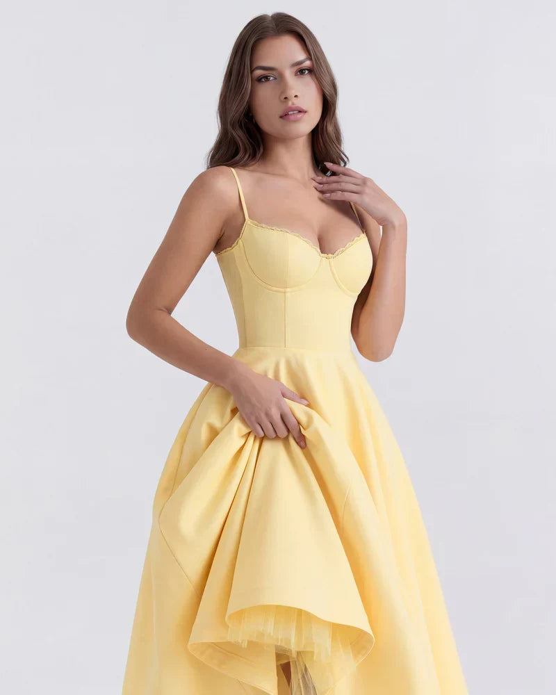 Adeline | Corset Bodice Tulle Midi Dress