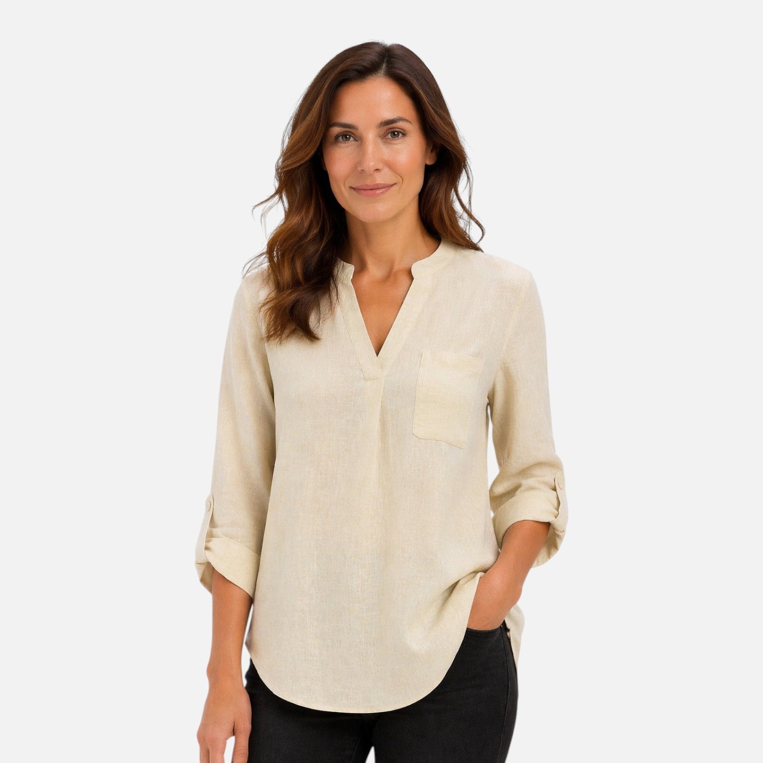 Ellie | V-Neck Long Sleeve Top