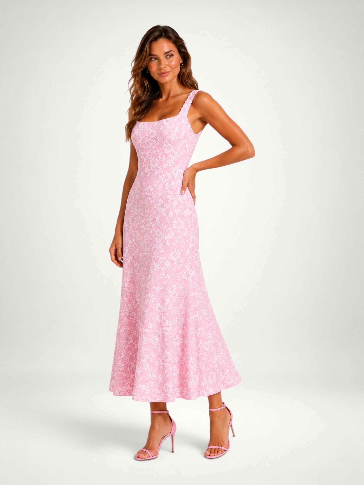 Sadie | Floral Embroidered Midi Dress