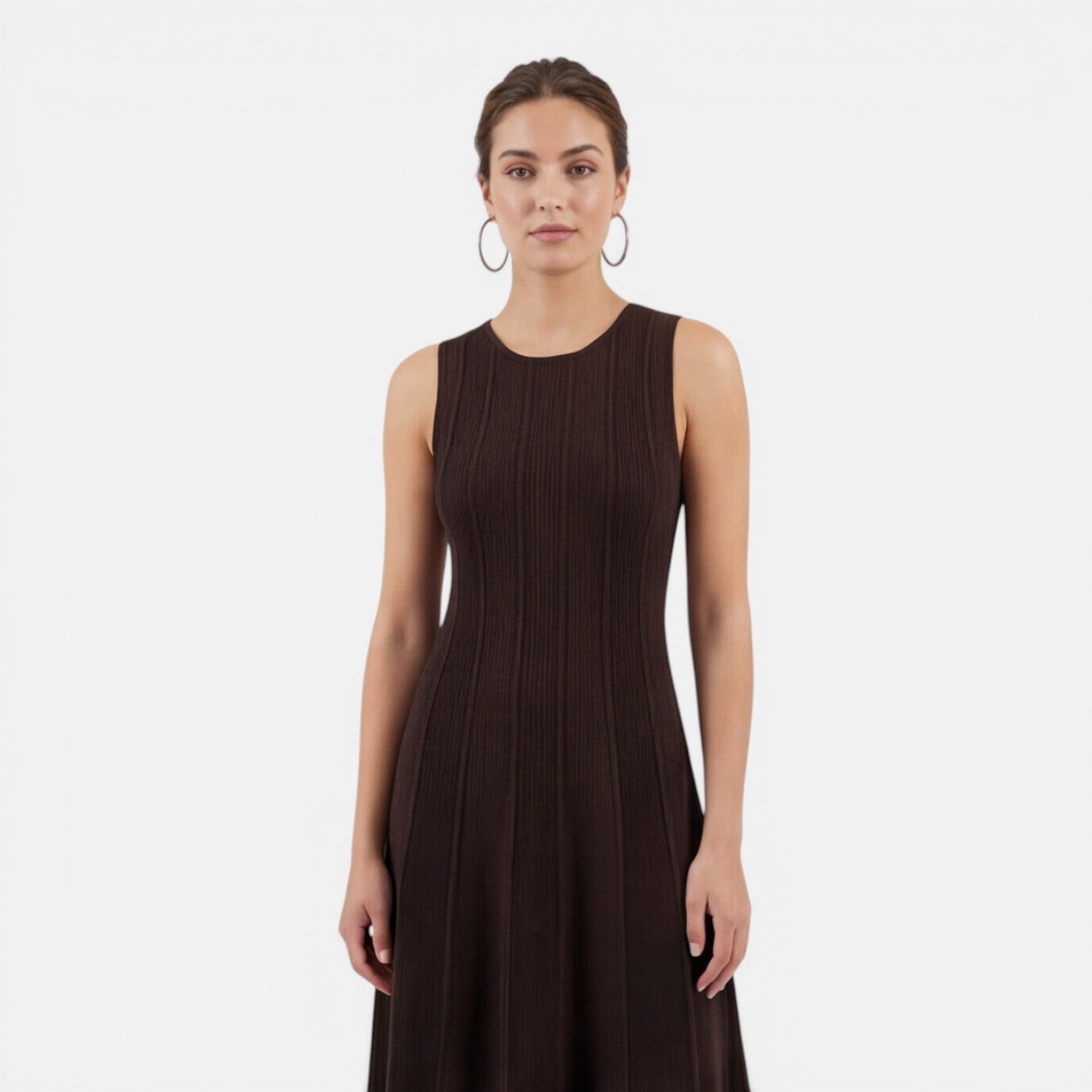 Antonella | Sleeveless Pleated Formal Maxi Dress