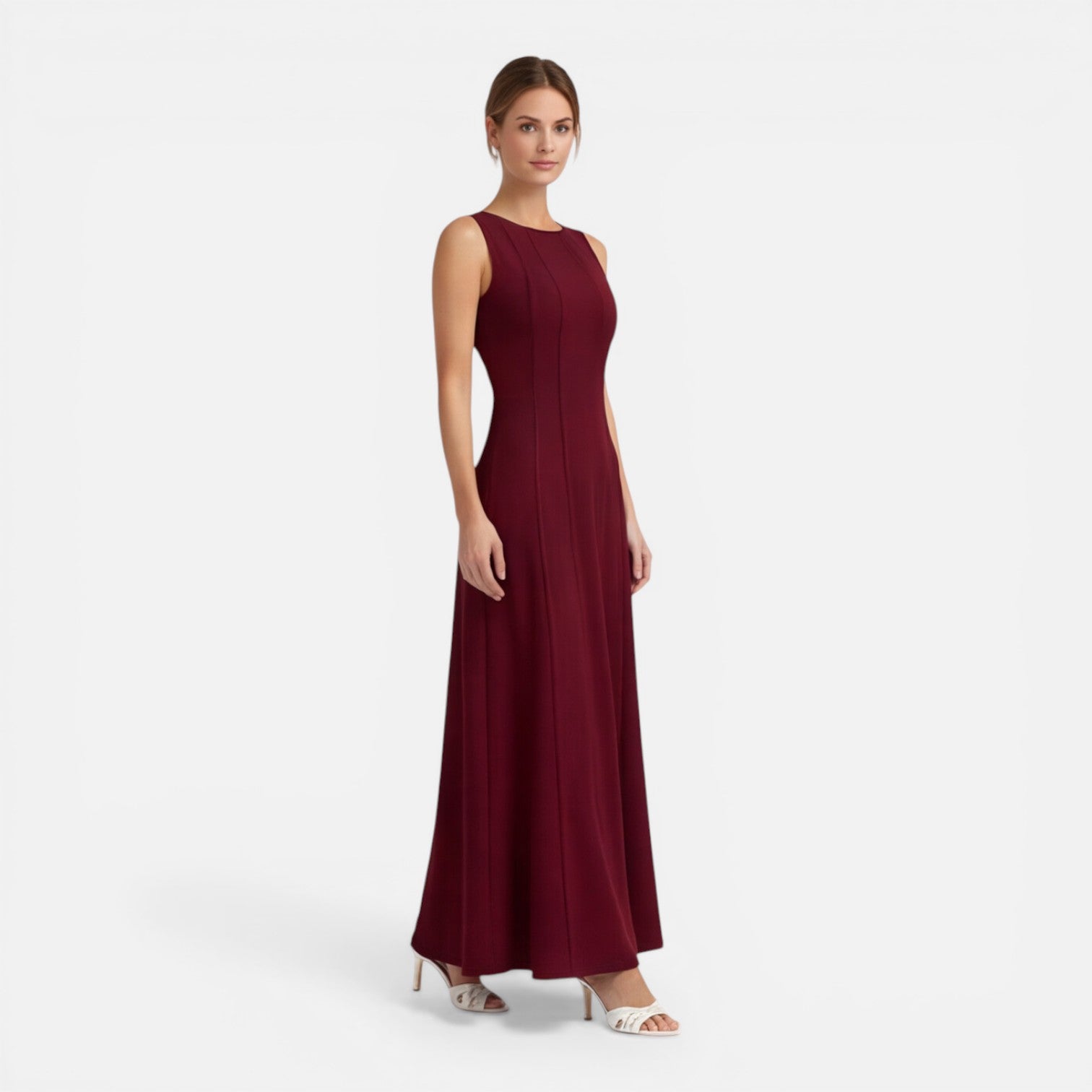 Antonella | Sleeveless Pleated Formal Maxi Dress