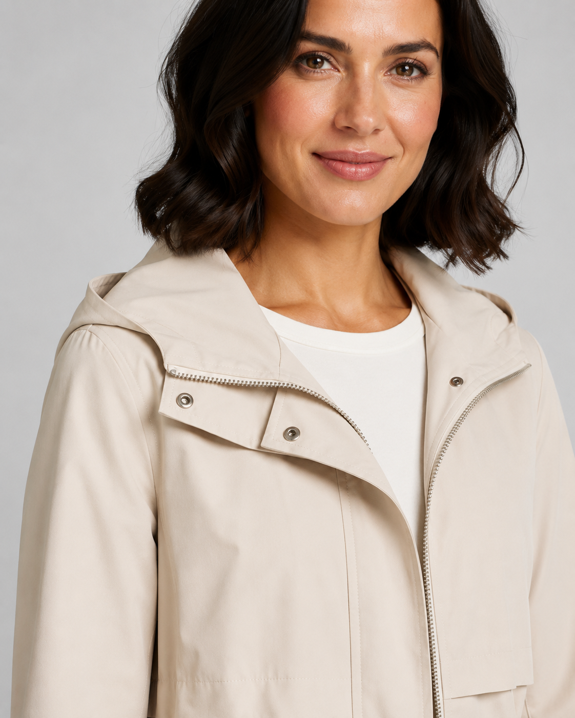 Beatriz | Hooded Drawstring Waist Trench Coat