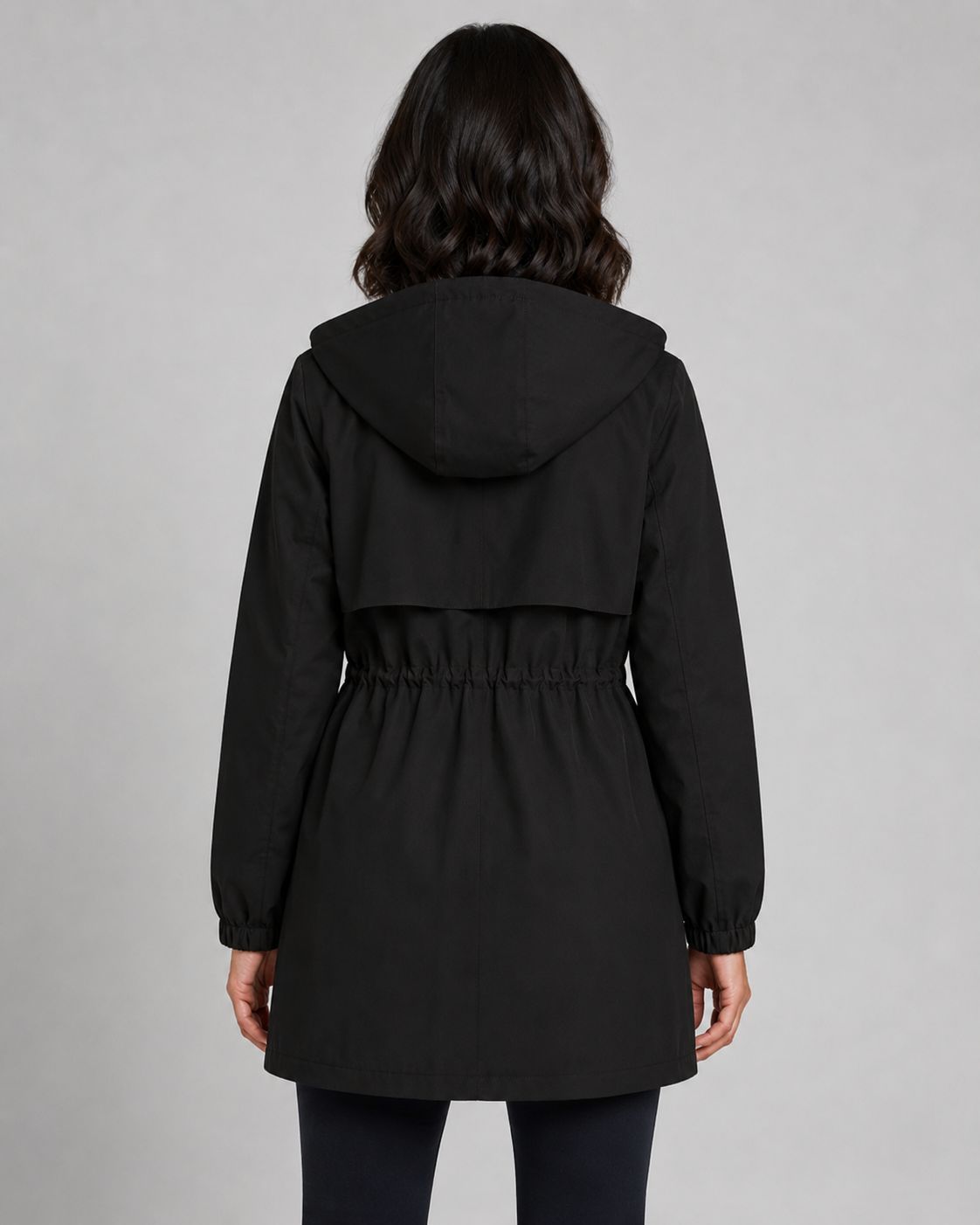 Beatriz | Hooded Drawstring Waist Trench Coat