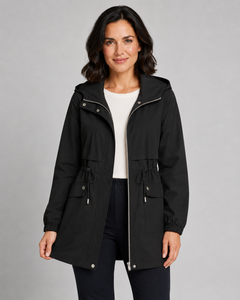Beatriz | Hooded Drawstring Waist Trench Coat