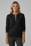 Brynn | Cable Knit Zip Neck Jumper