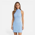 Kinsley | Sleeveless Mock Neck Knit Mini Dress