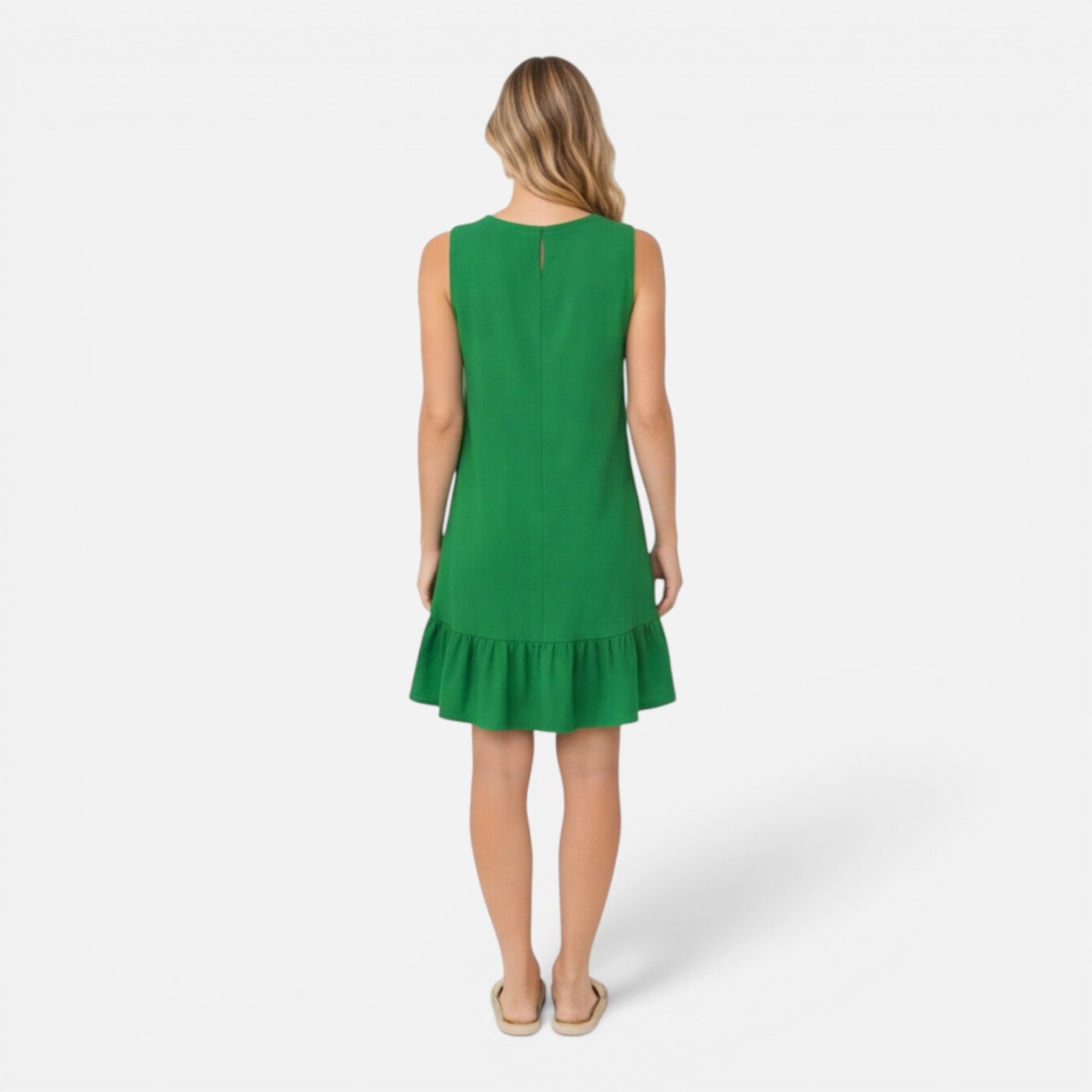 Elin | Sleeveless Ruffle Hem A-Line Midi Dress