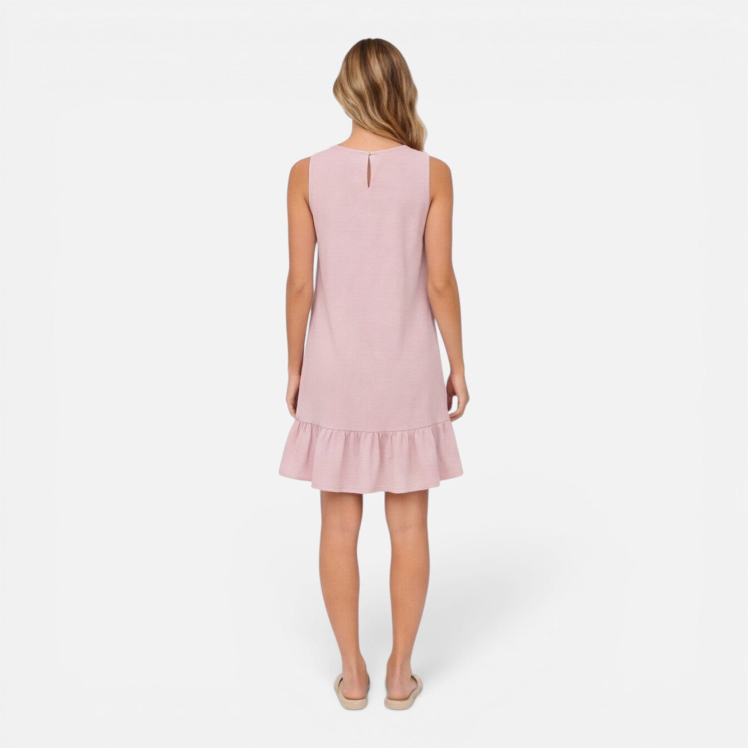 Elin | Sleeveless Ruffle Hem A-Line Midi Dress