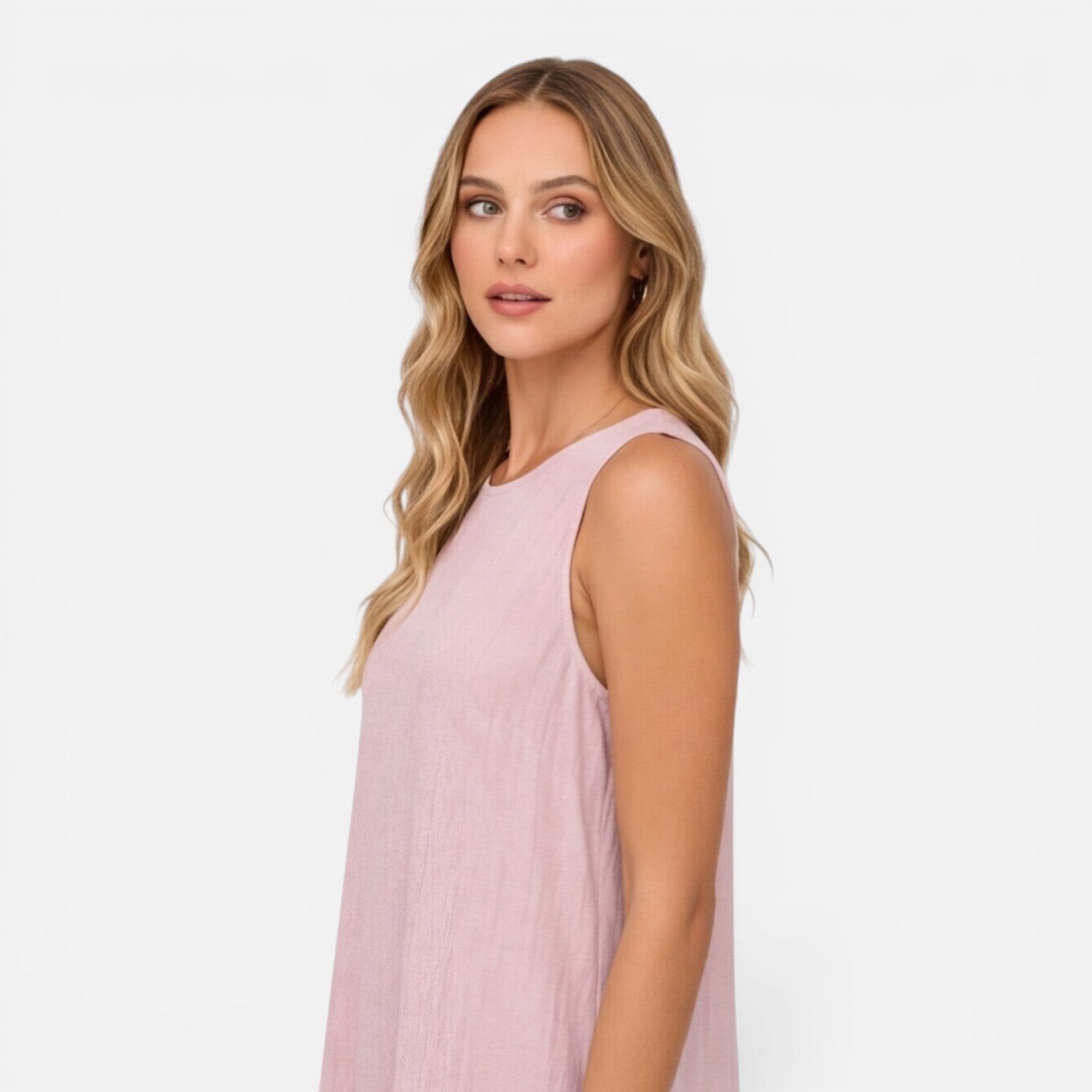 Elin | Sleeveless Ruffle Hem A-Line Midi Dress