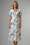 Paige | Floral Print V-Neck Midi Dress
