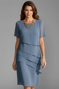 Ines | Short Sleeve Layered Mini Dress