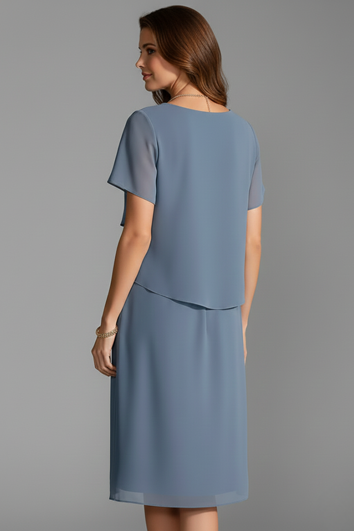 Ines | Short Sleeve Layered Mini Dress
