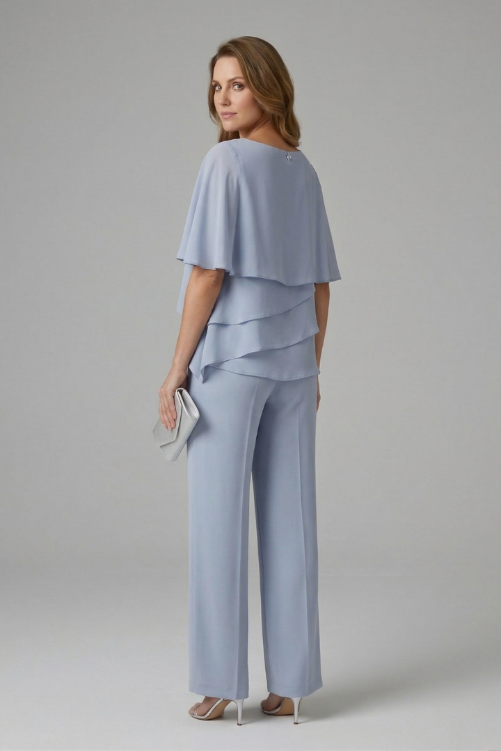 Ottilie | Layered Top & Straight-Leg Trousers Set