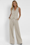 Edda | V-Neck Waistcoat & Wide-Leg Trouser Co-ord Set