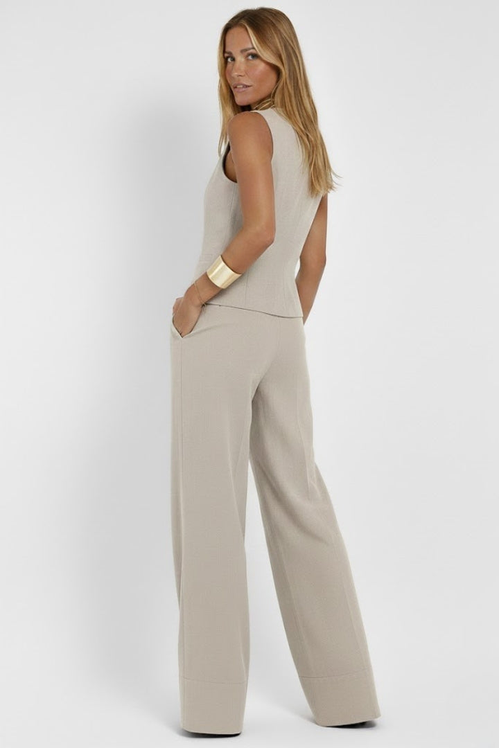 Edda | V-Neck Waistcoat & Wide-Leg Trouser Co-ord Set