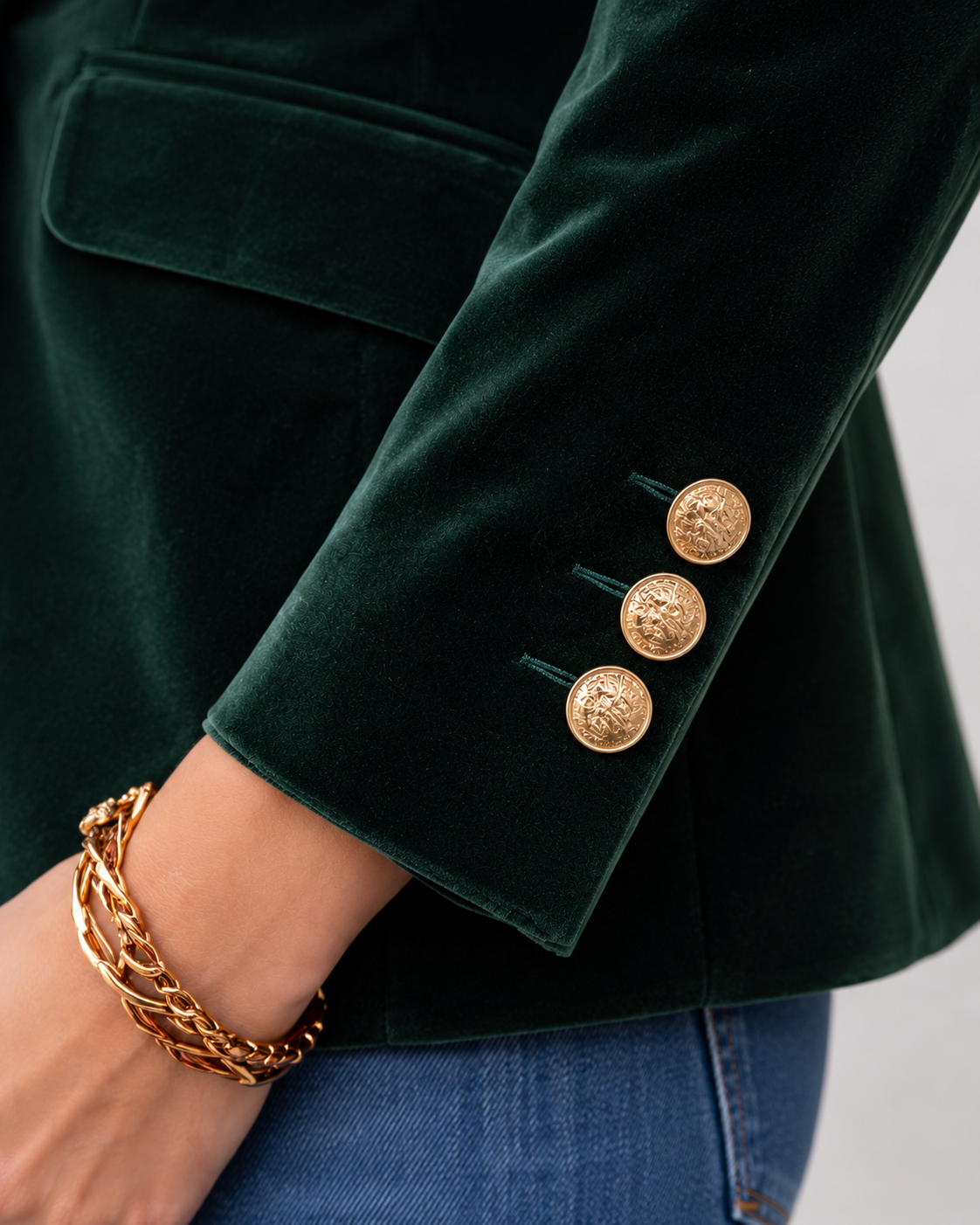 Lila | Tailored Single Button Velvet Blazer