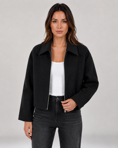 Scarlett | Cropped Zip-Up Jacket with Collar
