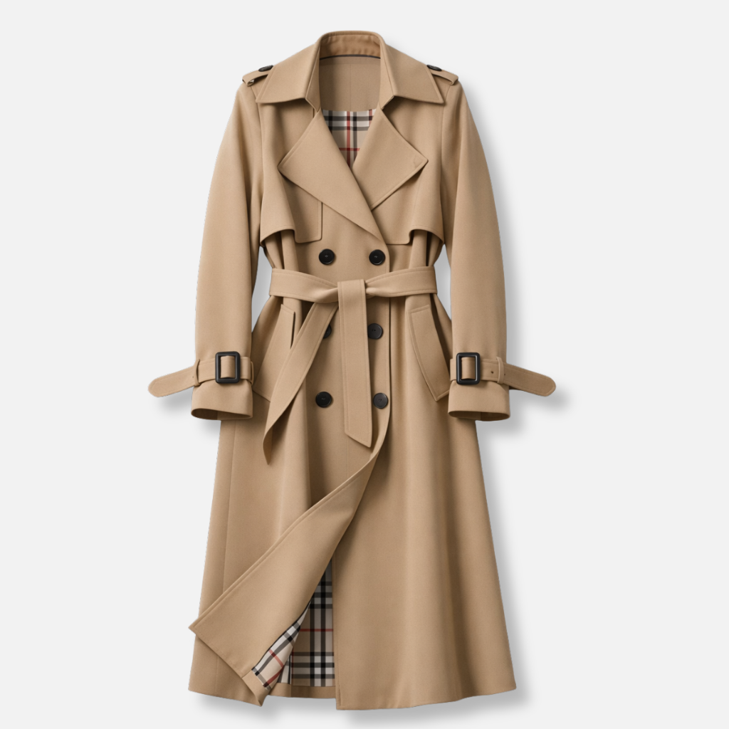 Nina | Belted Tailored Long Trench Coat
