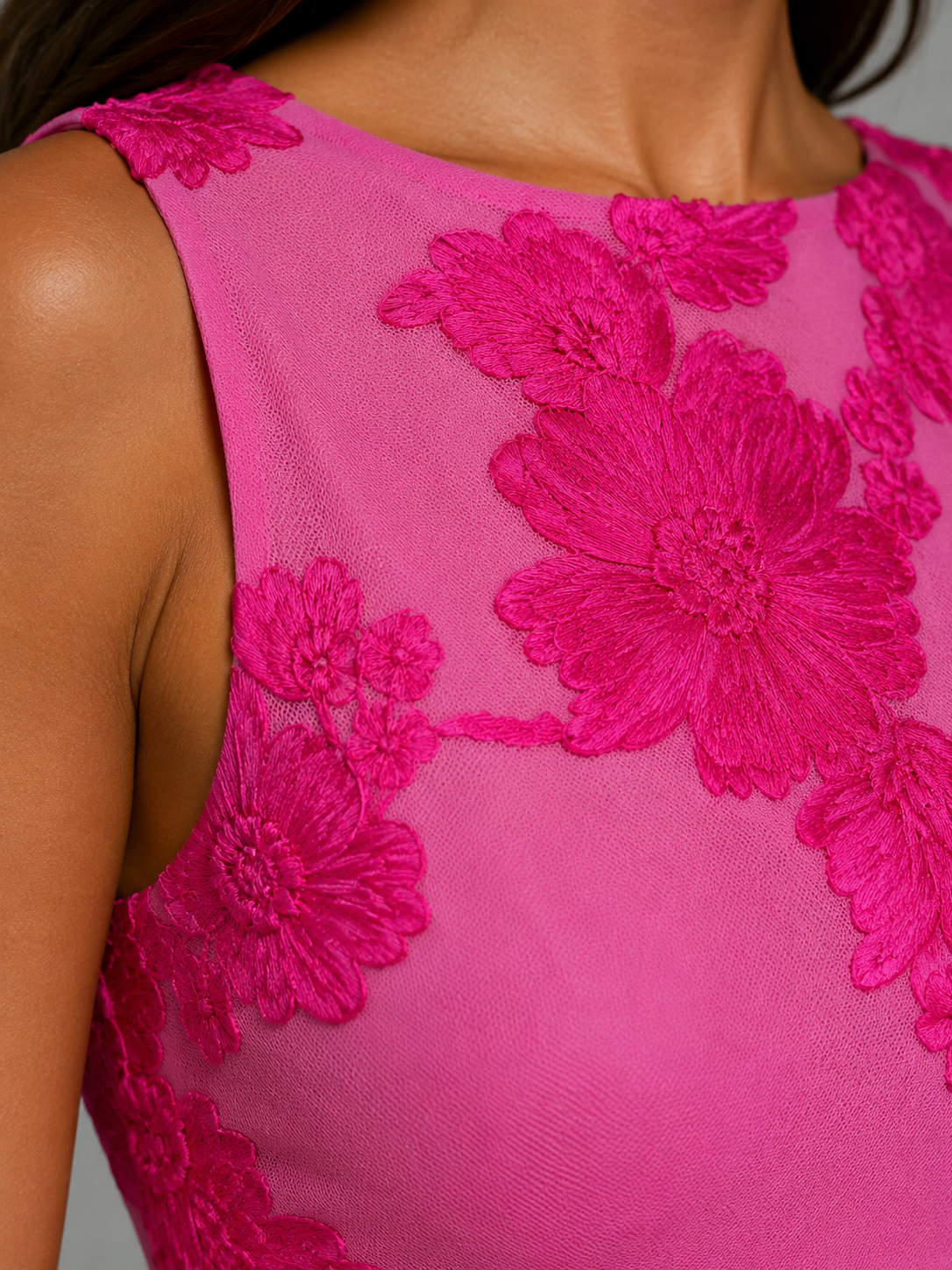 Imogen | Floral Embroidered Sleeveless Maxi Dress