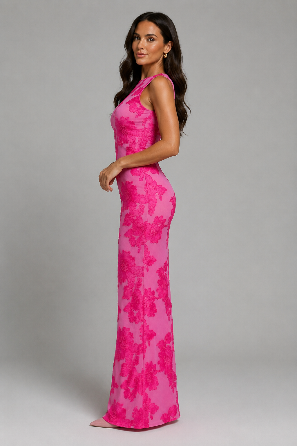 Imogen | Floral Embroidered Sleeveless Maxi Dress