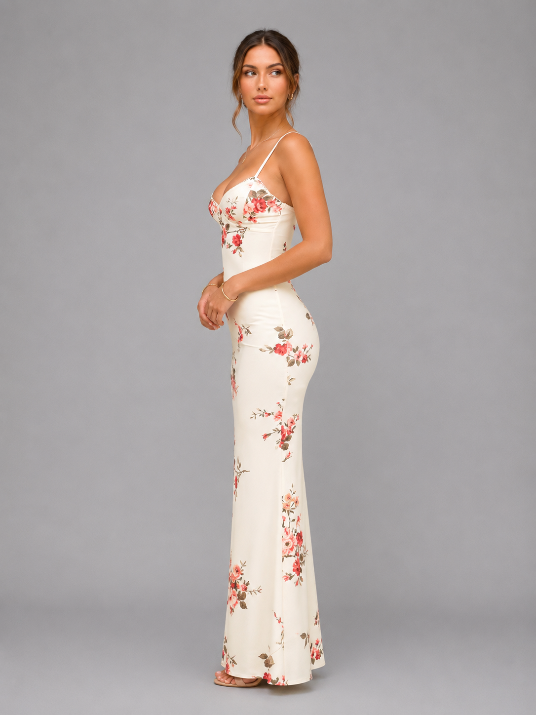 Yara | Floral Satin-Feel Maxi Dress
