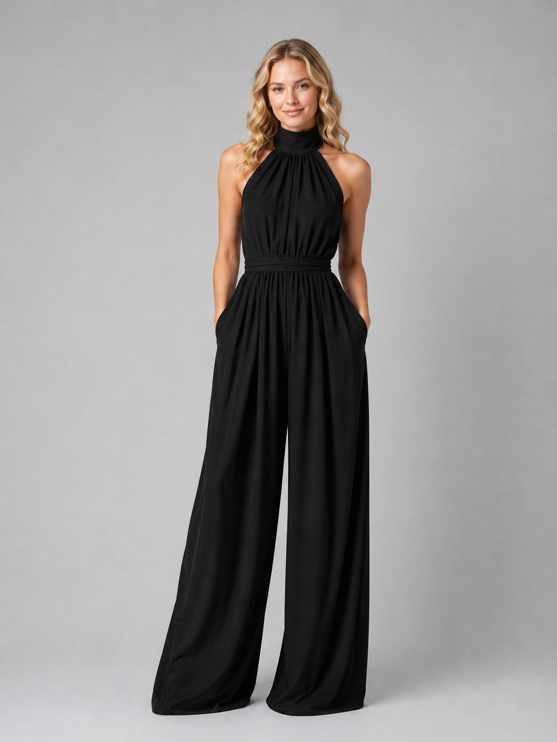 Ottilie | Halter Neck Wide Leg Jumpsuit