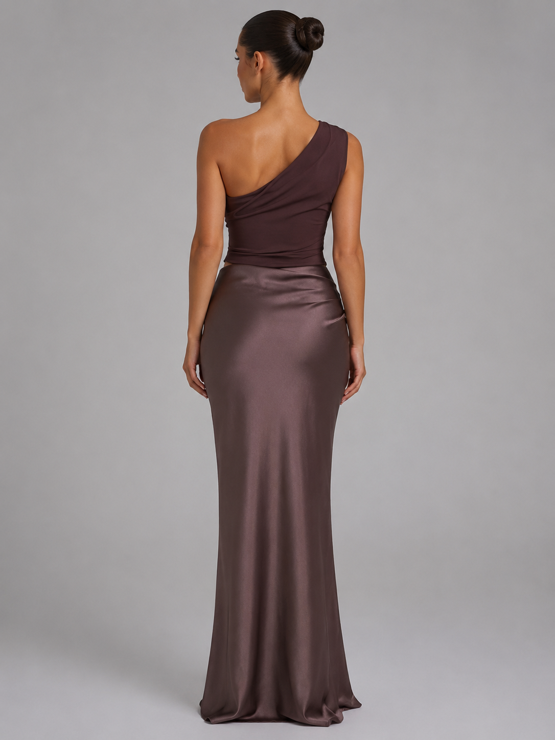 Isolde | One-Shoulder Satin Feel Maxi Dress