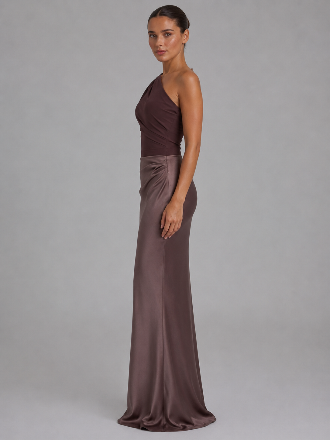 Isolde | One-Shoulder Satin Feel Maxi Dress