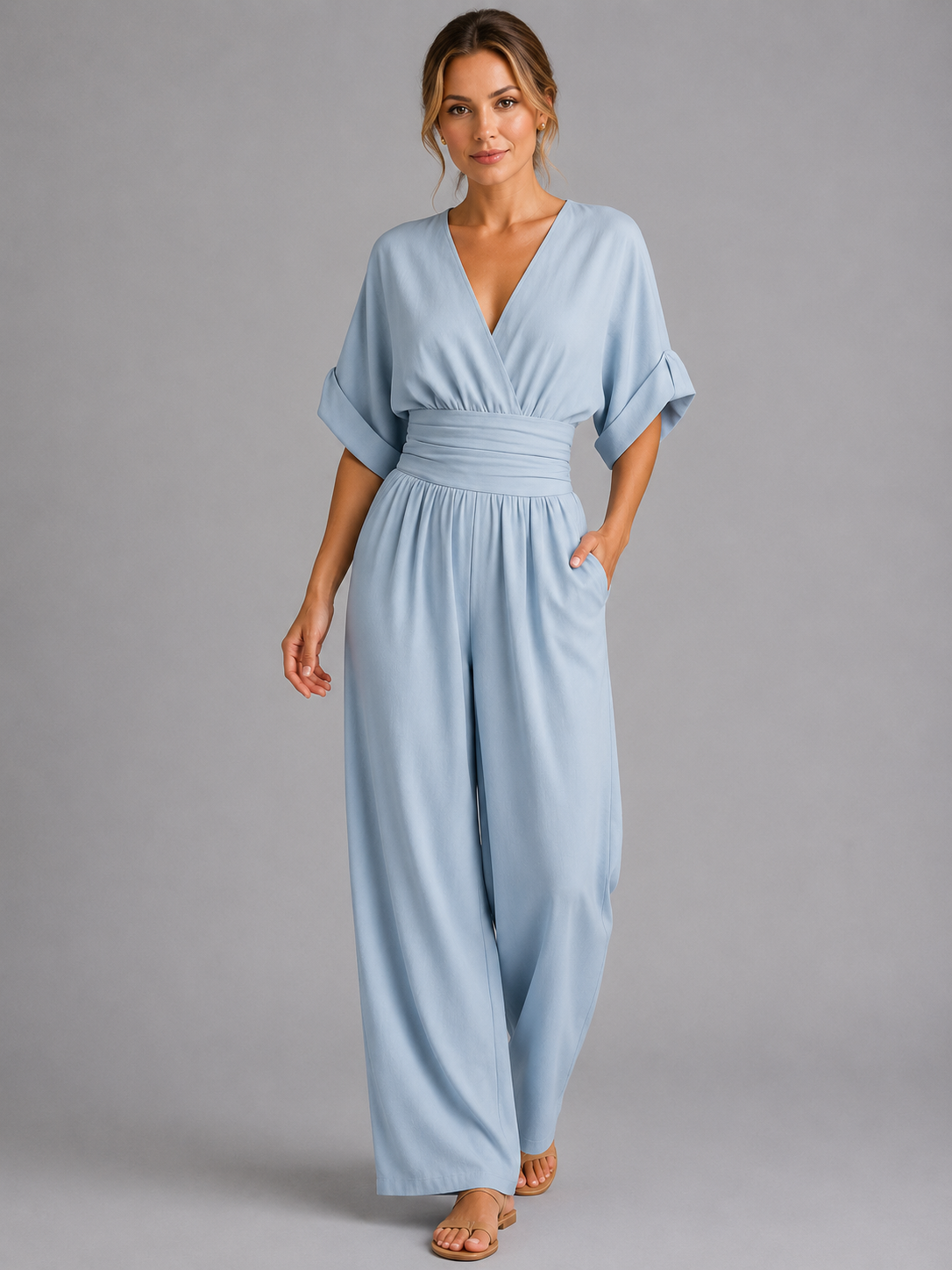 Waverly | Cinched Waist Wide-Leg Jumpsuit