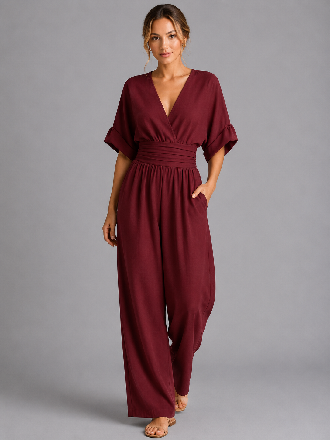 Waverly | Cinched Waist Wide-Leg Jumpsuit