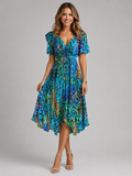 Piper | Floral Flutter Sleeve Midi Dress