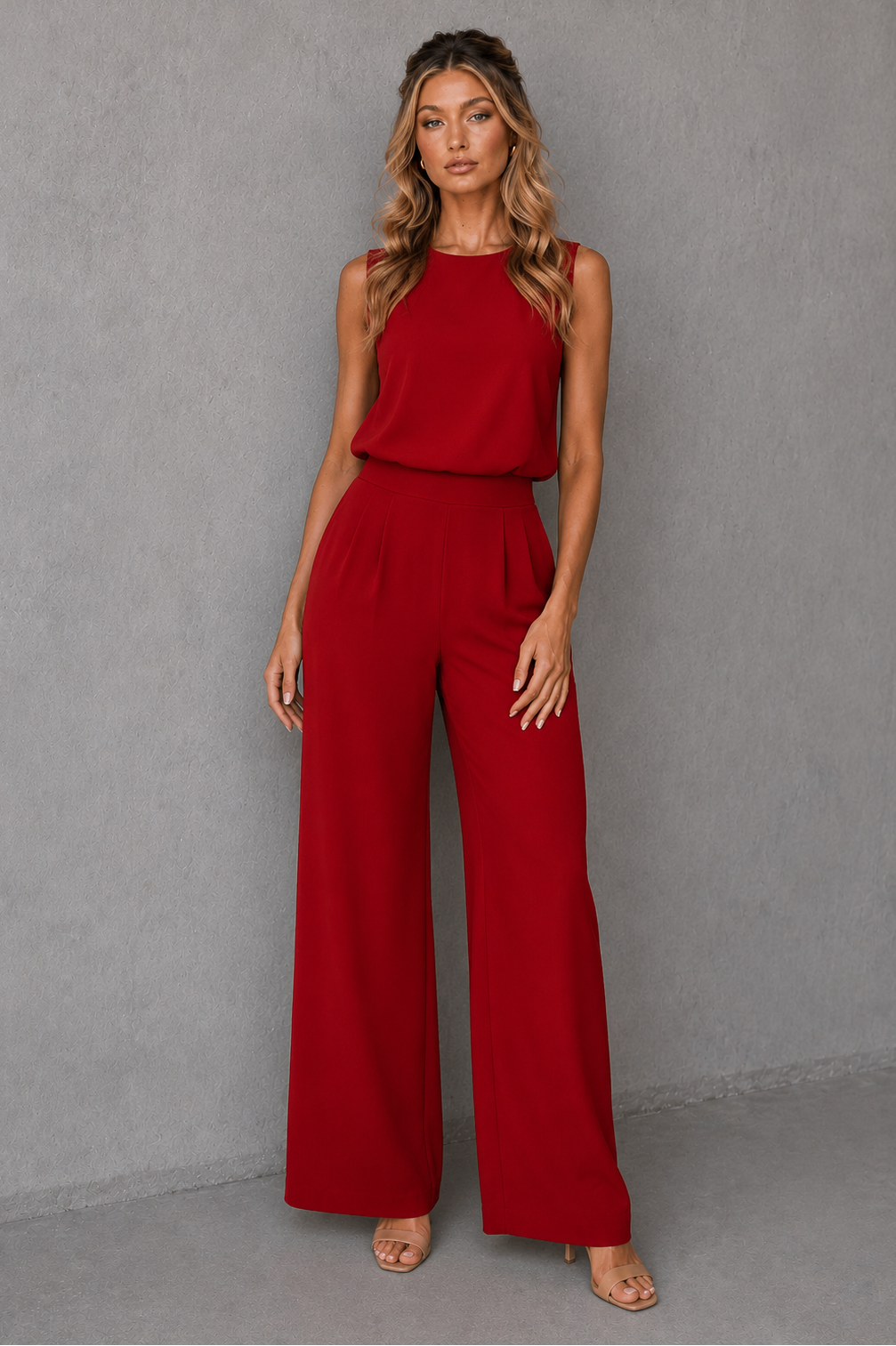 Savannah | Sleeveless Wide-Leg Casual Jumpsuit