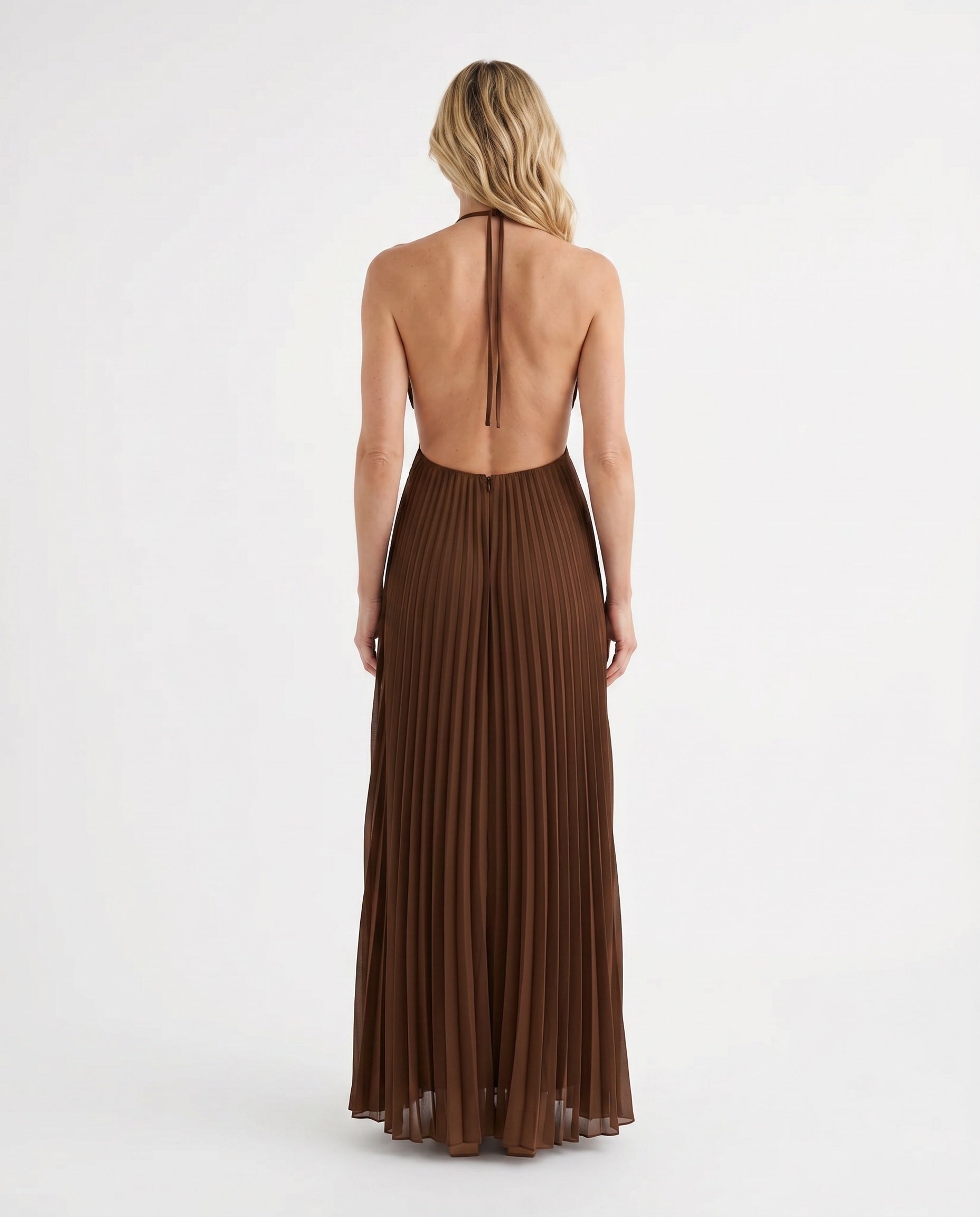 Estella | Pleated Strapless Maxi Dress